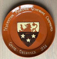 Assiette``Fédération Musicale Genevoise - Gd-Saconnex 1926``
